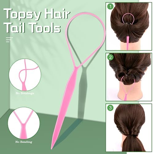 IKOCO Hair Tie Set, 1505 Count Colorful Elastic Hair Rubber Bands with Topsy Tail Hair Tools, Rat Tail Comb and Hair Clips for Women Hair Styling - Image 4