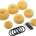 Teenitor Hair Bun Maker Set, 7 Pieces Bun Donuts for Hair(1 Extra-Large, 2 Large, 2 Medium, 2 Small), 5 Elastic Bands, 20 Hair Pins, Gold by PERFECTYOURBEAUTY
