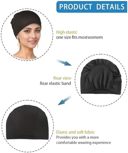 Cmonie 9-12 Pcs Solid Women Chemo Hat Stretchy Turban Beanie - Image 3