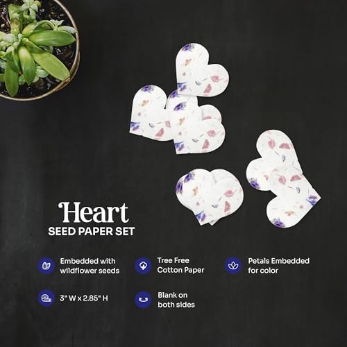 24 Favor Set, Mixed Heart Gift Wrap Tags with Wildflower Seeds - Image 4