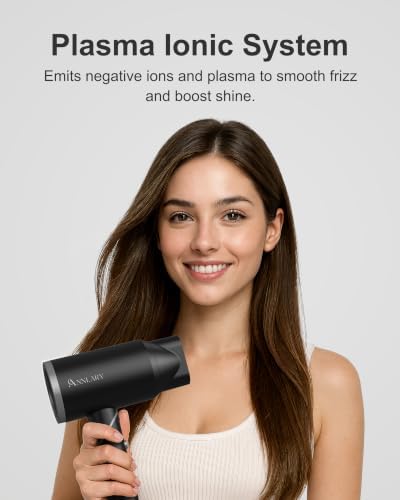 ANNLARY Hair Dryer Blow Dryer with Diffuser, Plasma Ion Hairdryer with Comb - Image 3