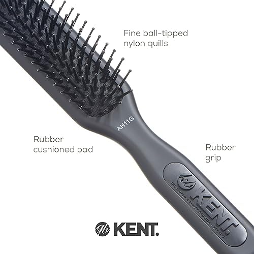 Kent AH11G Airhedz Pro Narrow Pin Hair Brush, Fine Pin Detangler Brush Ideal for Taming and Straightening Non-Scratch for Pain-Free Detangling - Image 5