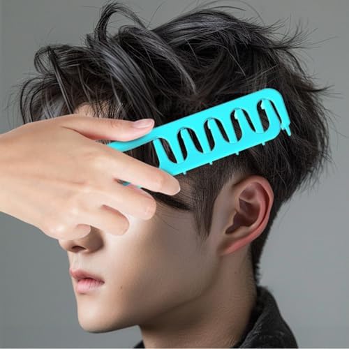 Texture Comb,Texture Styling Comb,Voluminous Wide-Toothed Hair Combs,Travel Folding Design,Wide-Tooth Hair Styling Tool with Textured grip for Women & Men(4pcs-Black+Gray+Blue+Pink) - Image 7