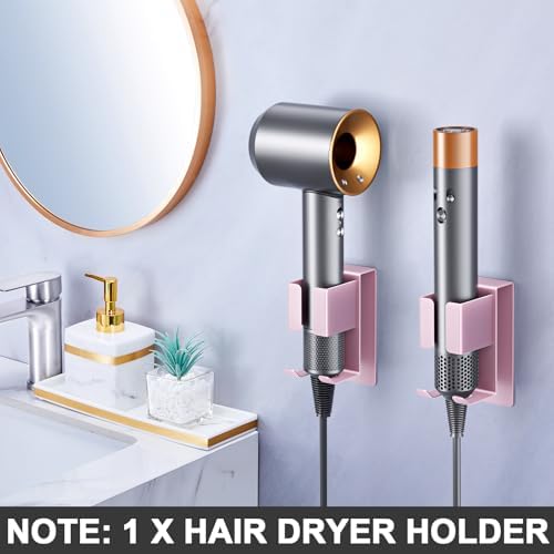 Hair Straightener Holder Wall Mounted Blow Dryer Holder, Blow Dryer and Curling Iron Holder, Hair Dryer and Straightener Holder, Bathroom Hair Tools Organizer and Storage (Rose Gold, 1Pc) - Image 2