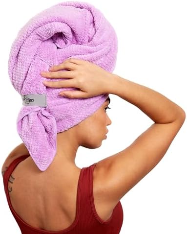 Curly Girl Microfiber Hair Towel Wrap for Women, 41" x 31" Large Quick Dry Hair Towel, Secure Fit with Elastic Strap, Anti-Frizz Hair Plopping Wrap for Long, Thick Hair - Image 3