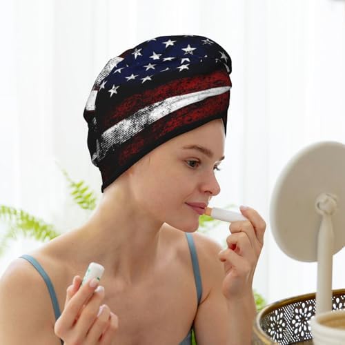 American Flag Hair Towel Wrap, Absorbent Hair Drying Towel, Microfiber Hair Drying Cap Turban For Drying Curly Long Thick Hair - Image 7