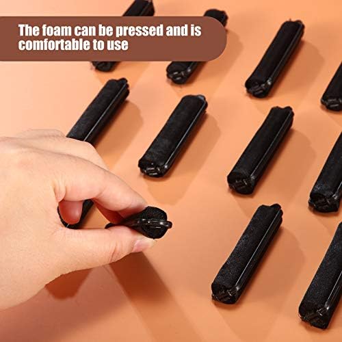 Syhood 60 Pcs 0.6 Inch Satin Foam Sponge Hair Rollers for Women, Black - Image 5