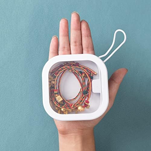 Portable Hair Tie Organizer Hanging Stackable Mini Travel Qtip Organizer Box Case with Clear Lid for Organizing Bandaid Bobby Pin Cotton Swabs Small Items, White - Image 3