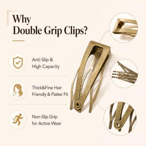 Chinco Ancient Bronze 24 Pcs Double Grip Hair Metal Snap Clips,2 Inch - Image 3
