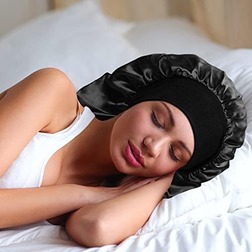 2 Pieces Long Silky Satin Sleep Bonnet for Curly Hair, Long Dreadlocks and Braids Hair Bonnets for Hair Care - Image 7