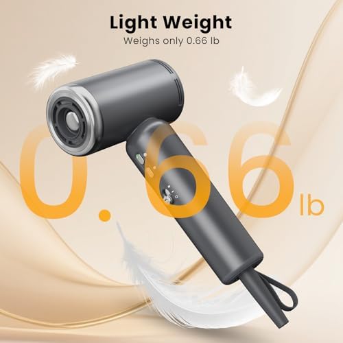 JIGGL Dual-Voltage High-Speed Mini Travel Hair Dryer with Ionic in Gray - Image 4