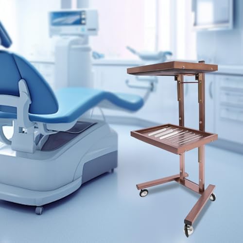 2 Tier Metal Rolling Cart, Folding Salon Tray Trolley, Mobile Storage Tray Cart with Wheels, Rolling Tray Salon Trolley Beauty Hair LashMayo Stand (Black) - Image 3