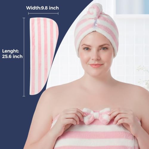Oversized Bath Towel Wrap for Women with Plus Size Hair Dry Towel Set - Image 4