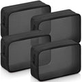Weewooday 4Pcs Mesh Makeup Bag, Black, Large, Classic by Weewooday