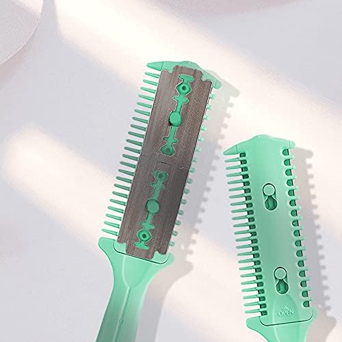 Soft 'N Style Haircut Razor Comb, 3 Pack - Double Sided Razor Hair Styling Scissors Comb, Split Ends Trimmer Styler for Thin and Thick Hair (Green, Metal, F, 3 Count) - Image 6