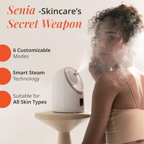 Vanity Planet Senia Hot and Cold Facial Steamer - Face Steamer for Facial Deep Cleaning, Aromatherapy, Detoxifying and Moisturizing - Steamer for Face with 6-Mode Smart Steam Technology - Image 2