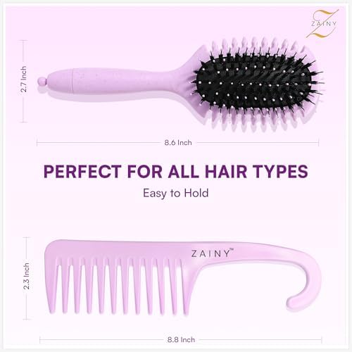 ZAINY Curly Hair Brush Defining Comb for Curly Hair Volume Curl Brush Set - Image 2