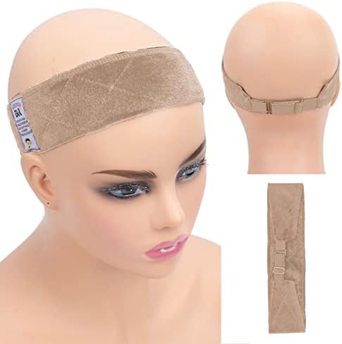 GEXWORLDWIDE GEX Wig Grip Band with Adjustable Elastic Closure Flexible Velvet No Slip Wig grip Headbands Cap for Wigs(Beige) by GEXWORLDWIDE