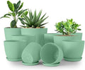 Plant Pots Indoor with Drainage, 10 Pack Multi-Size Planters Set, Mint by UTOPIAHOME