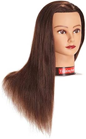 20-22" Female 100% Human Hair Mannequin Head for Hairdresser - Image 4