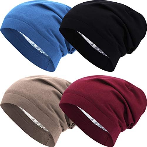 SATINIOR 4 Pcs Satin Lined Sleep Cap by SATINIOR