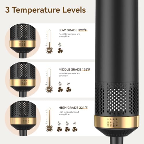JINYAWA Hair Dryer Brush 5 in 1, Hot Air Brush Air Curler, Air Styler Hair Styler Without Heat Damage, Multistyler Blow Dryer Brush, Powerful Hair Styling Tools for Drying,Curl,Volumize and Straighten - Image 4