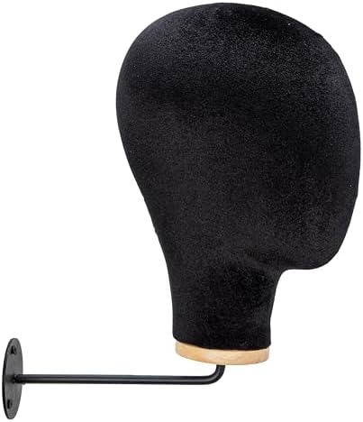 Mannequin Head Wall Mount Wig Stand, Wall Mounted Canvas Mannequin Head Stand for Wigs, Wall Mount Chrome Wig Head Stand Stylish Mannequin Head Stand Durable Wig Holder for Hats by Unknown