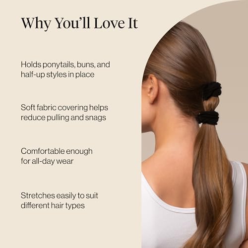Kitsch Petal Hair Ties No Damage - Black, 10pcs - Image 3