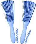 Hair Brush, Detangling Brush for Afro America/African Hair Textured 3a to 4c Kinky Wavy/Curly/Coily/Wet/Dry/Oil/Thick/Long Hair, Knots Detangler Scalp Massage Comb (2 pcs, Blue-Blue) by Unknown