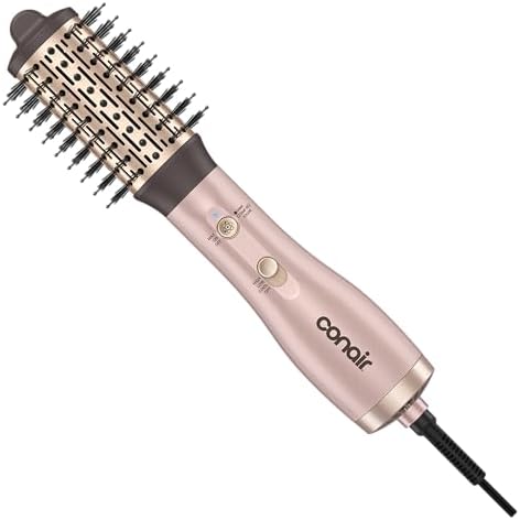 Infiniti PRO CONAIR 2" Frizz Free Round Air Brush, Hot Brush with Titanium Ceramic Technology, Ionic Control, and Detangling Bristles for Gentle Drying and Added Shine, Rose Gold by conair