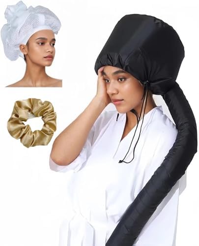 Hair Dryer Bonnet with Plopping Net,Hair Drying Bonnet for Blow Dryer,Portable Home Deep Conditioning Hair Care Hot Cap，Speed Up the Drying - Image 2