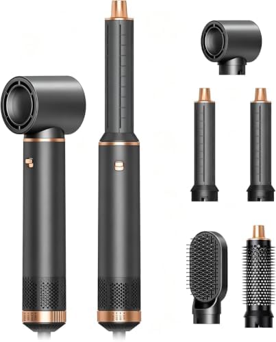 JINYAWA Hair Dryer Brush 5 in 1, Hot Air Brush Air Curler, Air Styler Hair Styler Without Heat Damage, Multistyler Blow Dryer Brush, Powerful Hair Styling Tools for Drying,Curl,Volumize and Straighten by JINYAWA