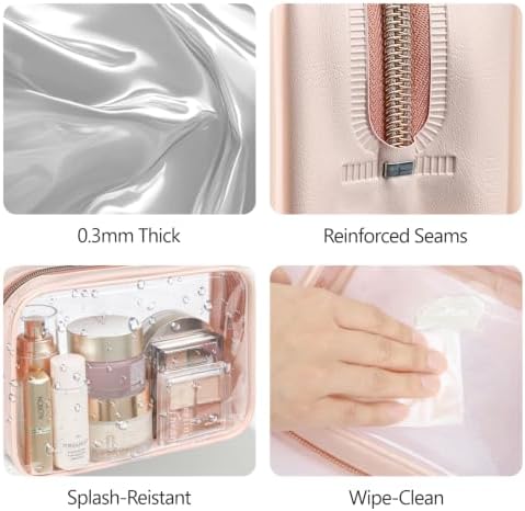 PACKISM TSA Approved Toiletry Bag - Clear Makeup Bag for Travel, Nude Pink - Image 5