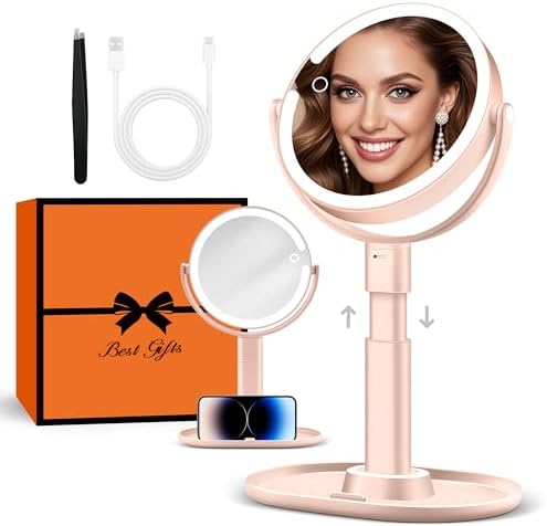B Beauty Planet Makeup Mirror, Double-Sided Lighted Magnifying Mirror 30X by BBeautyPlanet
