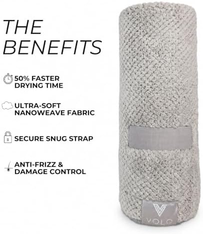 VOLO Super Hero XL Hair Towel - Super Absorbent Quick Dry Nanoweave - X-Large - Image 4