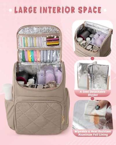 Marscamd Insulated Hairstylist Travel Bag Backpack with Detachable Divider - Image 2