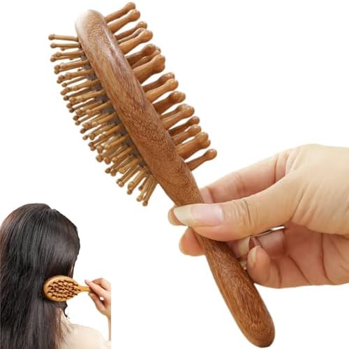 Sandalwood Scalp Massage Comb, Double-Sided Wooden Hair Brush by KINTEGOOD