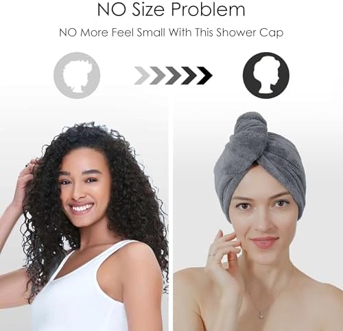 TENSTARS Hair Towel Wrap for All Hair Types, 5 Pack Microfiber Turban - Image 4