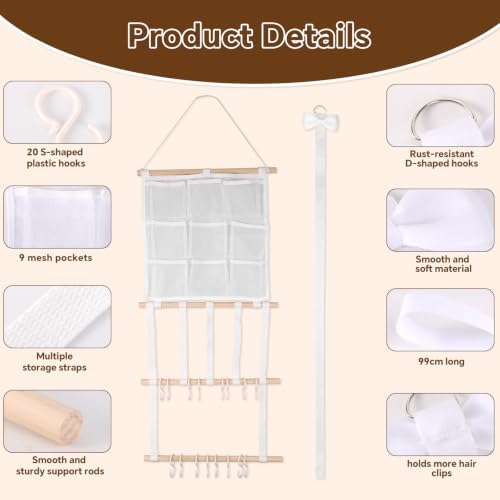 Bow Organizer for Baby Girls, Large Capacity Hair Bow Holder Accessory - Image 4