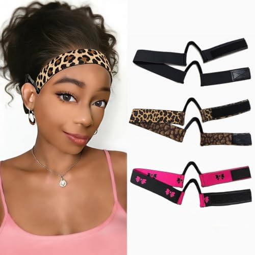 3Pcs Double-Sided C-Shaped Ear Cut Out Wig Edge Wrap Melting Band for Lace Front Wigs, Ear Free Painless adjustable Wig Band for Laying Edges and Styling by PrudenpHair