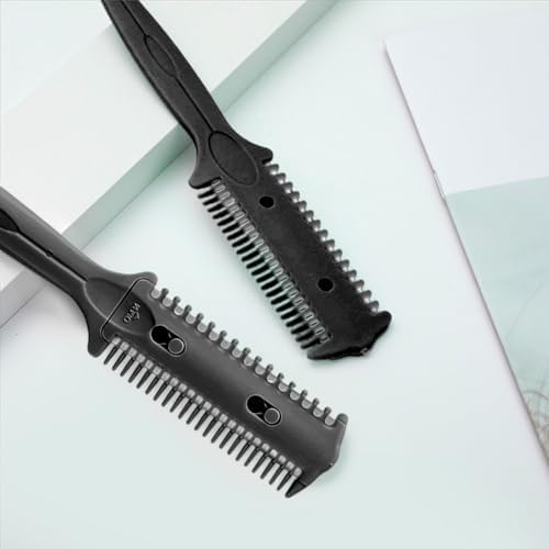 Soft 'N Style 3 Pack Double Sided Comb and Trimmer - Hair Razor Scissors, Split Ends Styler for Thin and Thick Cutting (Black) - Image 5