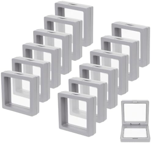 12 Pcs 3D Floating Frame Display Stand, Transparent Jewelry Gift Boxes by Unknown