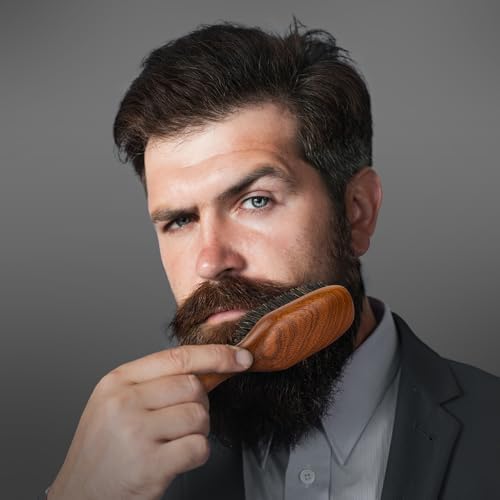 Hair Brush for Men- Slick Back Hair Brush - Boar Bristles Brush for Fine Thin Medium Hair, Nature Boar Hairbrush for Beard Styling - Image 4