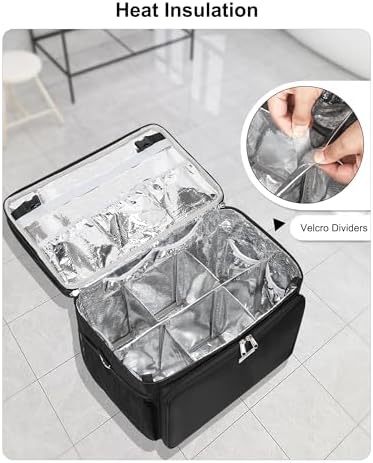 Hairstylist Travel Bag, Large Capacity Hairdressing Bag with Detachable Dividers, Professional Cosmetology Bag for Hairstylists with Dual-Layer Design, Hair Tools Organizer for Travel - Black - Image 5