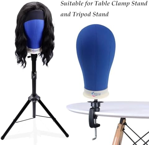 22Inch Canvas Block Wig Head Stand Set for Wig Heads Display Styling Making - Image 4