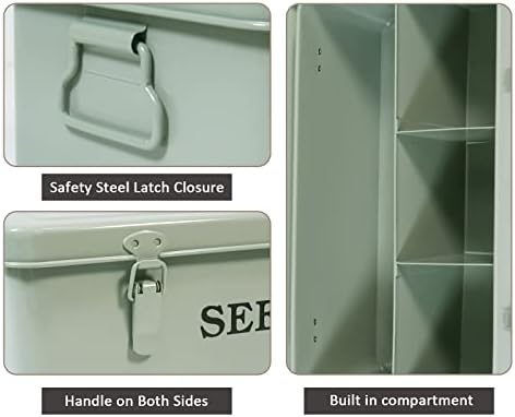 Seed Storage, Metal Seed Box, Seed Storage Organizer Box with Lid & Handle - Image 2