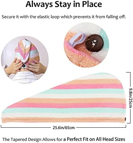 AuroTrends Microfiber Hair Towel 2-Pack, Rainbow Wrap for Women/Kids - Image 3