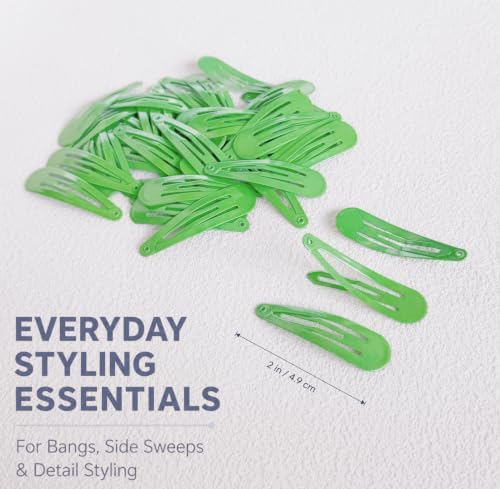 40 Counts Green Color Metal Snap Hair Clips 2 Inch Barrettes for Women Accessories - Image 2
