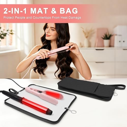 2-in-1 Heat Resistant Mat & Storage Bag for Hair Tools - Image 2