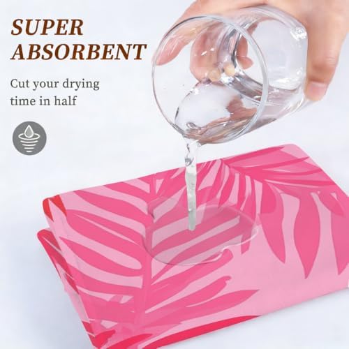 Hair Towels(Pink Tropical Branches Leaves) - Image 4